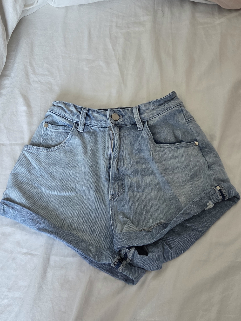 J.ING Light Blue High-Rise Denim Shorts